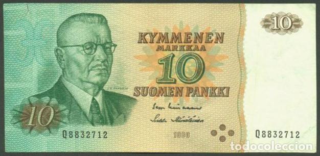 International Banknotes: FINLANDIA. 10 markkaa 1980. Sin Litt.. Pick 111. Variante de firmas.