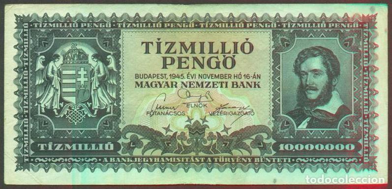 International Banknotes: HUNGRIA. 10000000 pengo 16.11. 1945. Pick 123.
