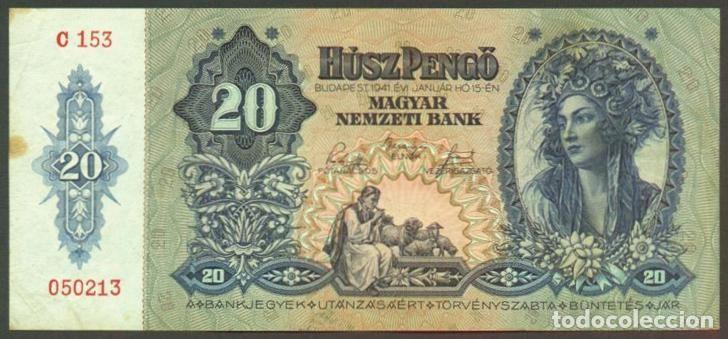 International Banknotes: HUNGRIA. II G.M. 20 pengo 1941. Pick 109.