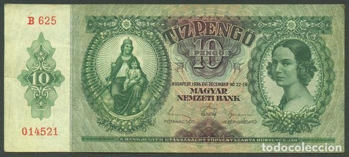 International Banknotes: HUNGRIA. 10 pengo 1936. Pick 100.