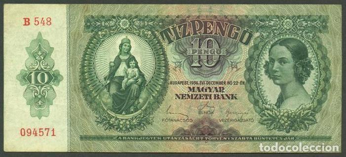 International Banknotes: HUNGRIA. 10 pengo 1936. Pick 100.
