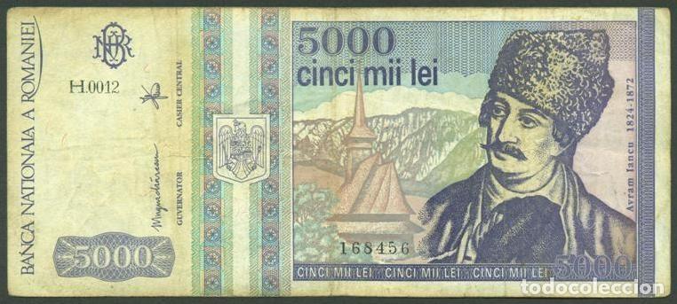 Billetes extranjeros: RUMANIA. 5000 lei mayo 1993. Pick 104. Serie H.