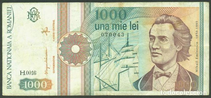 Billetes extranjeros: RUMANIA. 1000 lei 1991. Pick 101A. Serie H.