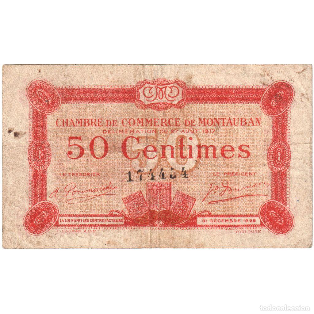 Billetes extranjeros: [#1185194] Francia, Montauban, 50 Centimes, 1917-08-27, 174454, BC