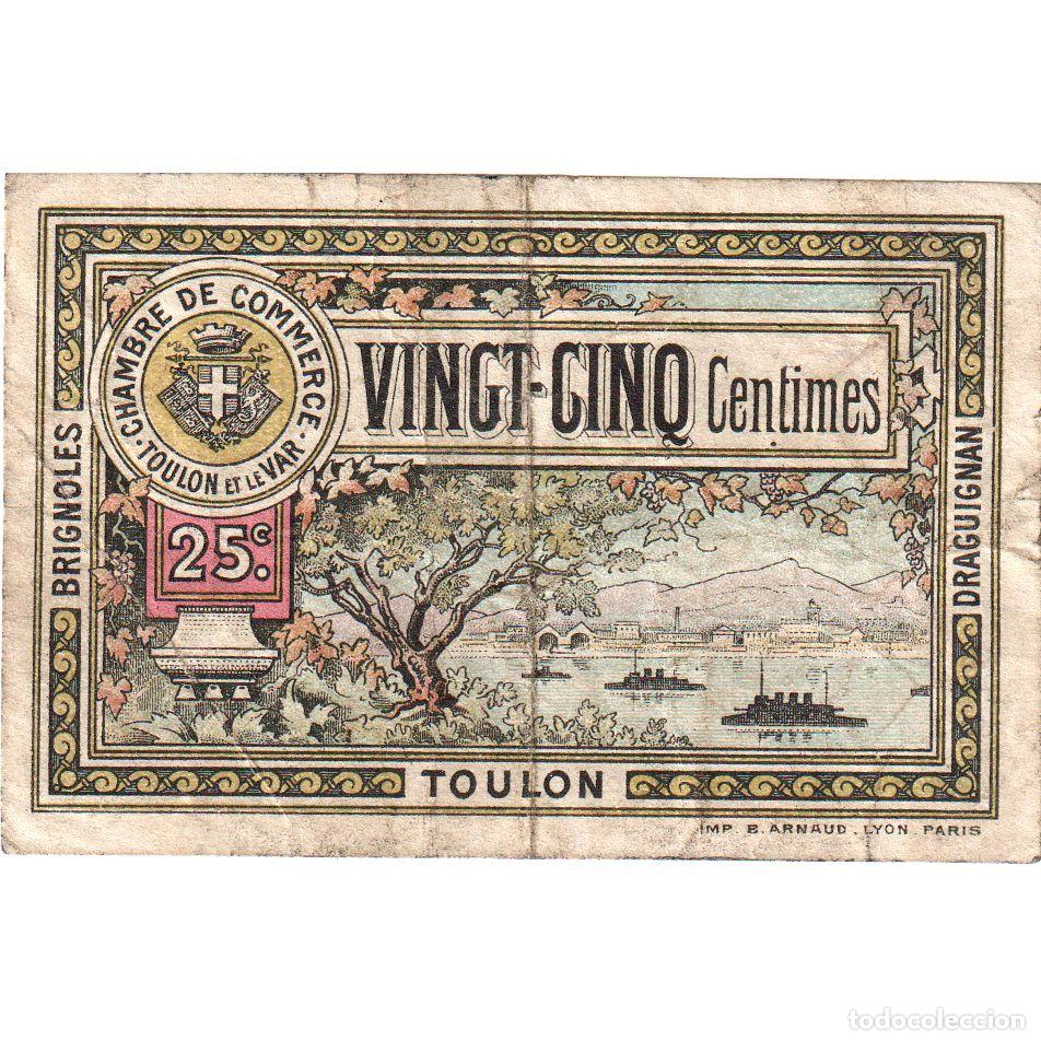 Billetes extranjeros: [#1185197] Francia, Toulon, 25 Centimes, 1921-02-03, Serie 8, BC
