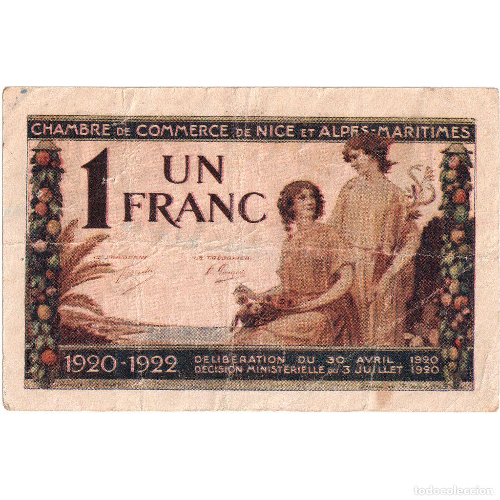 Billetes extranjeros: [#1185203] Francia, Nice, 1 Franc, 1920-04-30, SERIE 79, BC