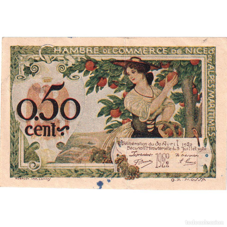 Billetes extranjeros: [#1185214] Francia, Nice, 50 Centimes, 1920-04-30, SERIE 296, MBC