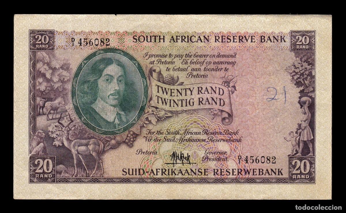 Billetes extranjeros: Sud&aacute;frica 20 Rand Bartholomeus Vermuyden 1961 Pick 108 Bc/Mbc F/Vf