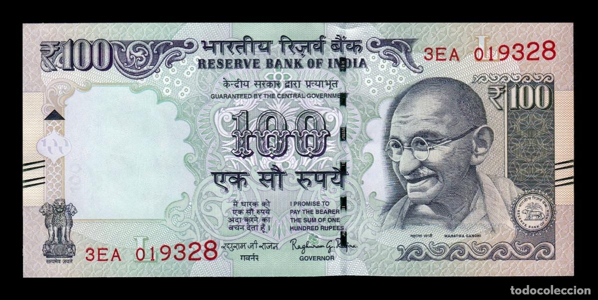 Billetes extranjeros: India 100 Rupias Gandhi 2016 Pick 105Ae Letra L Sc Unc