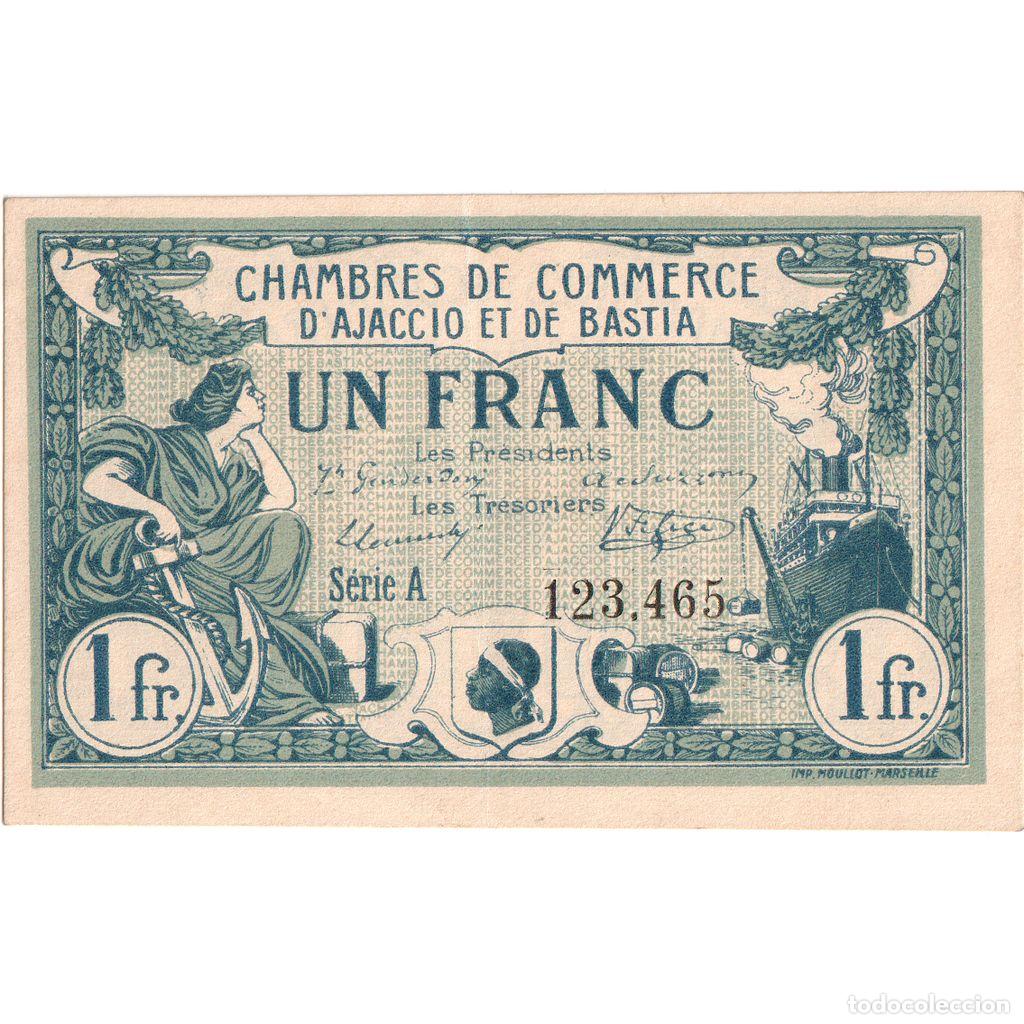 Billetes extranjeros: [#1185211] Francia, Ajaccio et Bastia, 1 Franc, 1915-08-06, Serie A, SC+