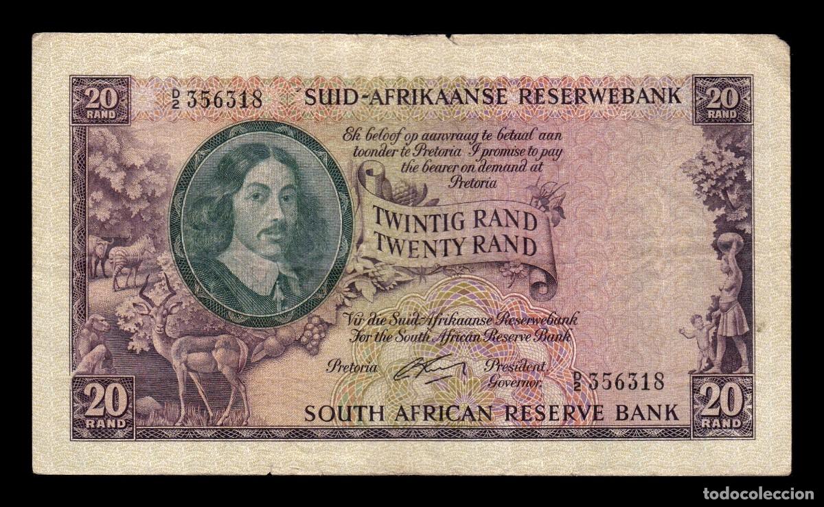 Billetes extranjeros: Sud&aacute;frica 20 Rand Bartholomeus Vermuyden 1962 Pick 108A Bc/Mbc F/Vf
