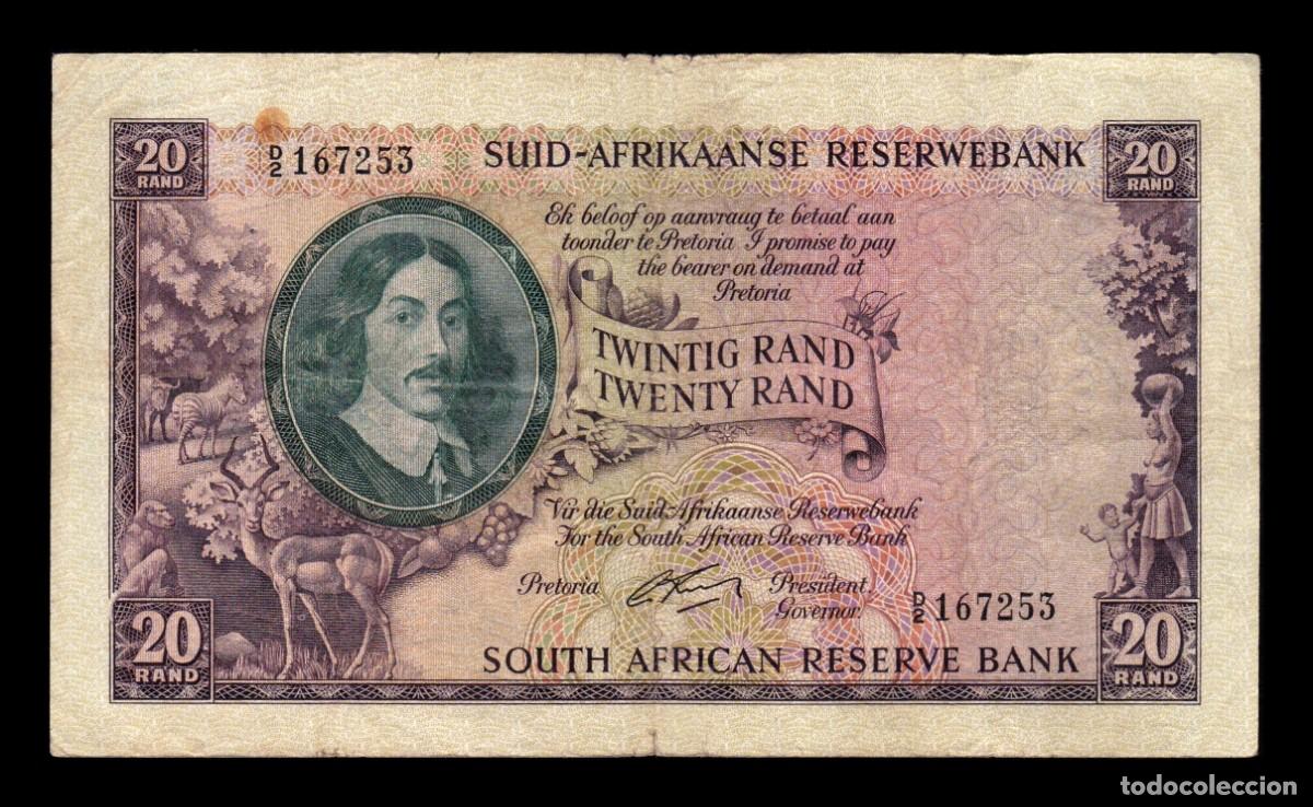 Billetes extranjeros: Sud&aacute;frica 20 Rand Bartholomeus Vermuyden 1962 Pick 108A Bc/Mbc F/Vf