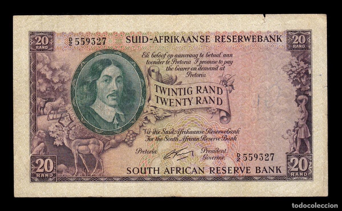 Billetes extranjeros: Sud&aacute;frica 20 Rand Bartholomeus Vermuyden 1962 Pick 108A Bc/Mbc F/Vf