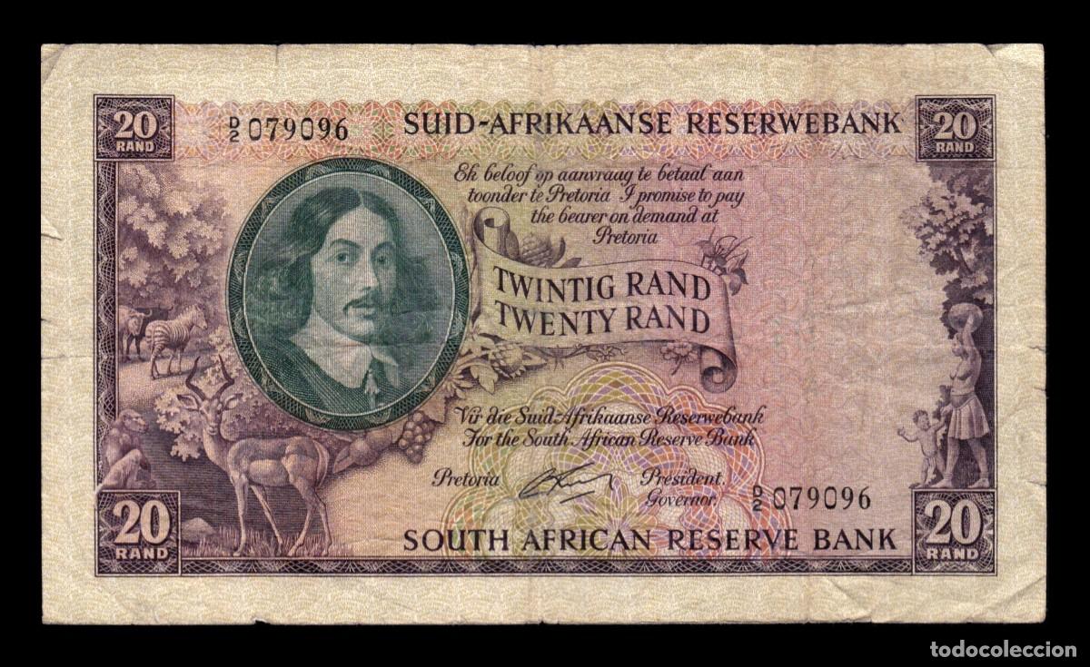 Billetes extranjeros: Sud&aacute;frica 20 Rand Bartholomeus Vermuyden 1962 Pick 108A Bc/Mbc F/Vf