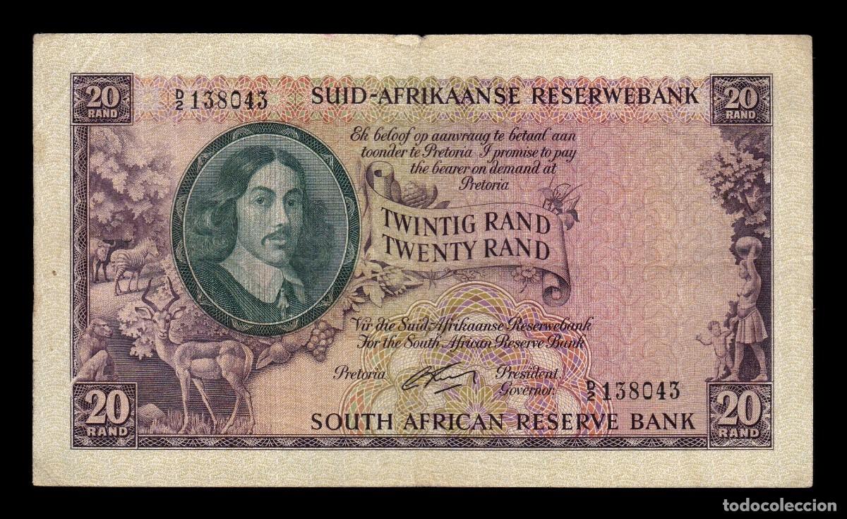 Internationale Banknoten: Sud&aacute;frica 20 Rand Bartholomeus Vermuyden 1962 Pick 108A Mbc Vf