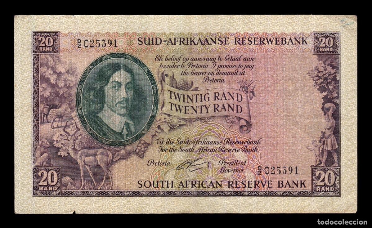 Internationale Banknoten: Sud&aacute;frica 20 Rand Bartholomeus Vermuyden 1962 Pick 108A Mbc Vf