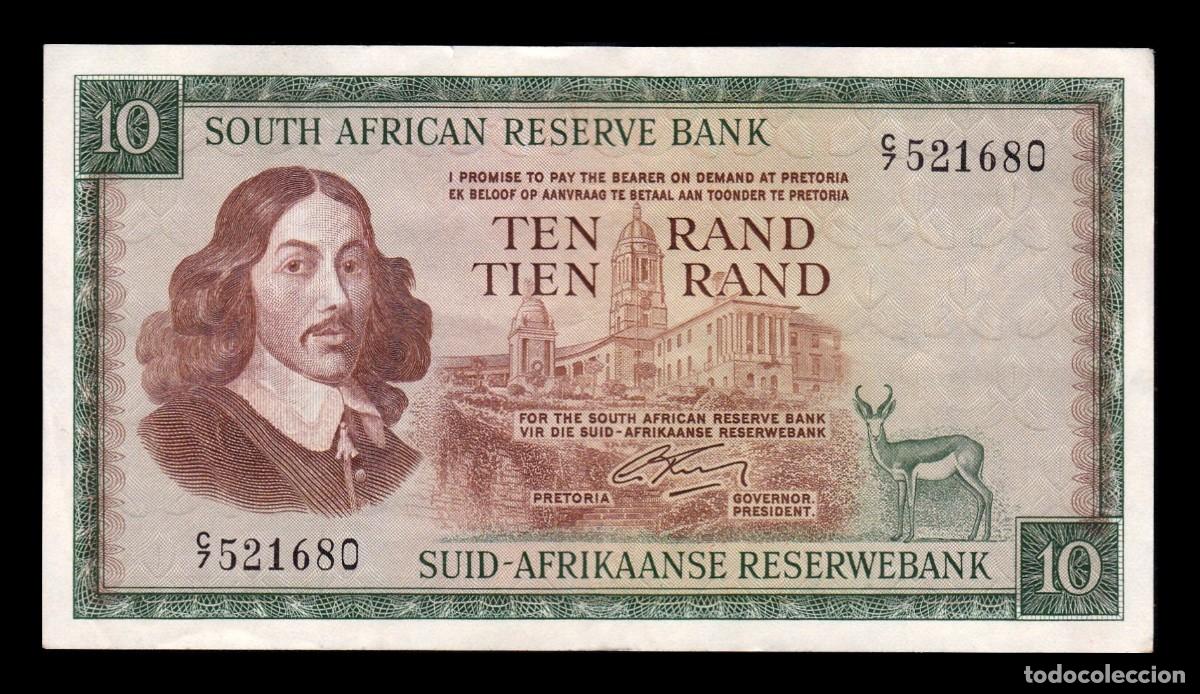 Billetes extranjeros: Sud&aacute;frica 10 Rand Bartholomeus Vermuyden 1966 Pick 113a Mbc Vf