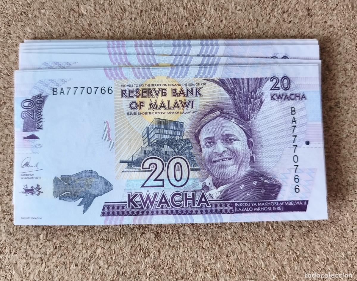 Billetes extranjeros: Lote 25 Billetes de Malawi 20 Kwacha 2016 UNC Pick 63c