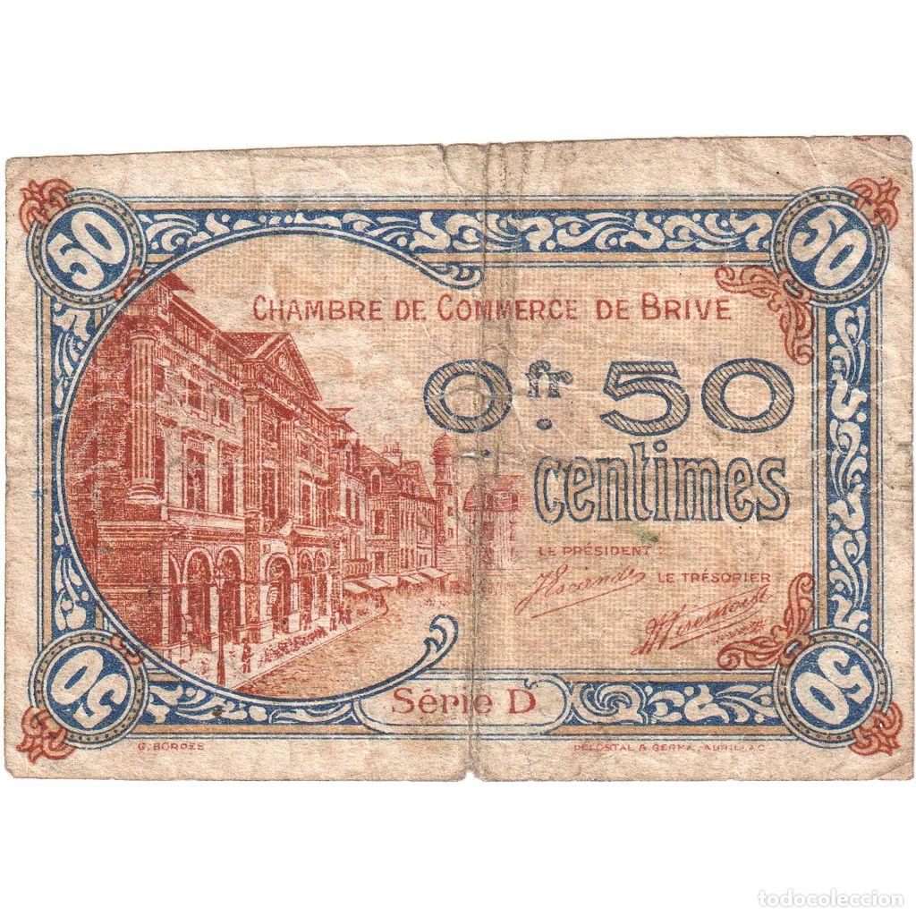 Billetes extranjeros: [#1185222] Francia, Brive, 50 Centimes, Undated (1914)., Serie D, RC