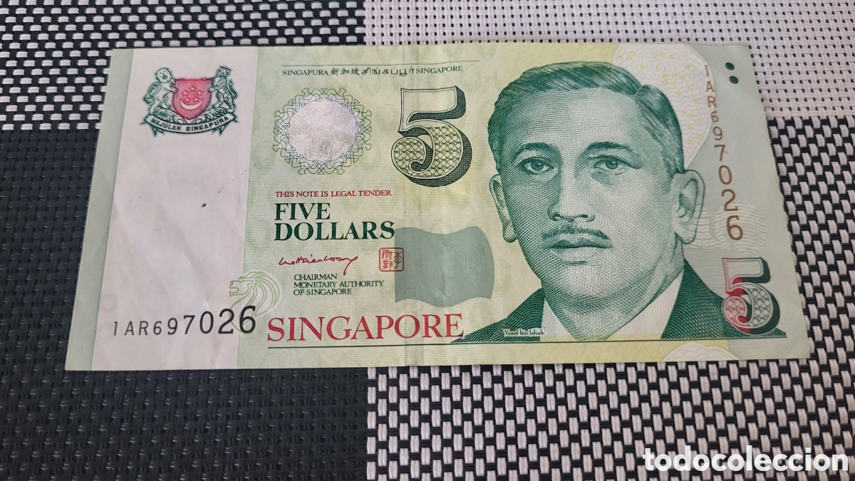 Billetes extranjeros: Billete 5 dolares Singapur