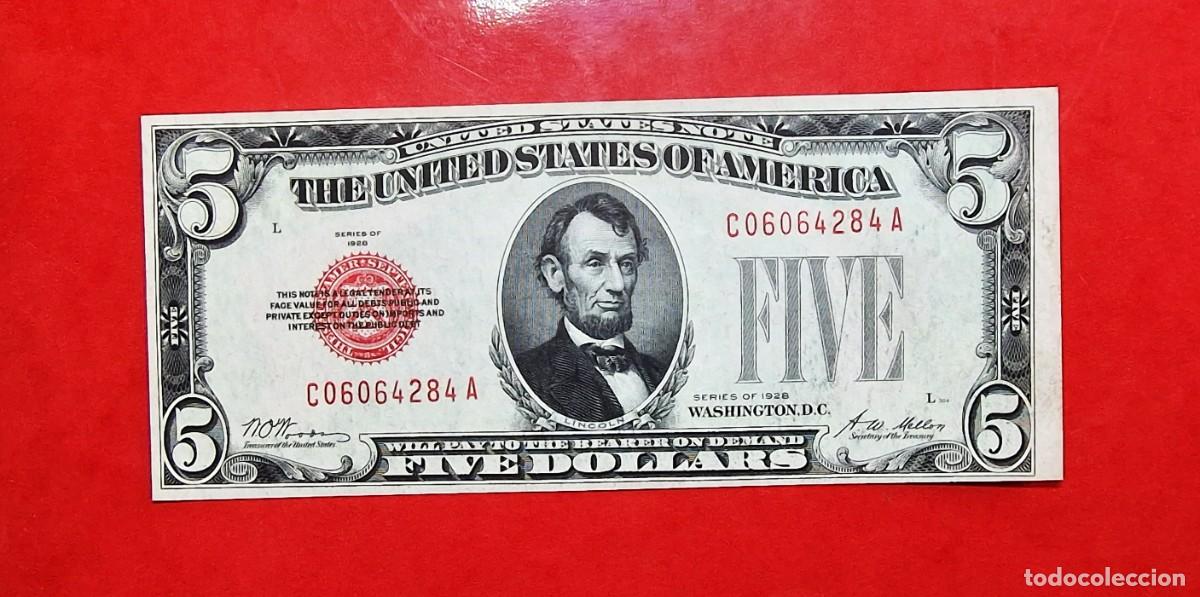 Billetes extranjeros: ESTADOS UNIDOS USA SIN CIRCULAR SC |SOLO ACEPTO PAYPAL| BILLETE $ 5 DOLARES 1928 LEER DESCRIPCION
