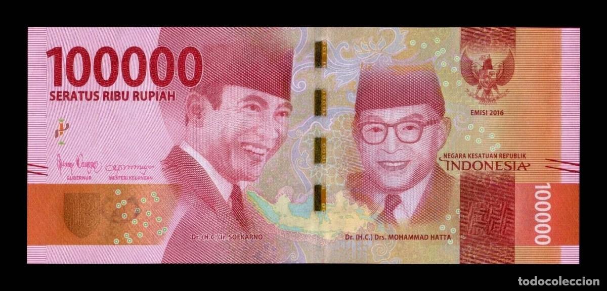 Billetes extranjeros: Indonesia 100000 Rupias 2016 Pick 160 Sc Unc