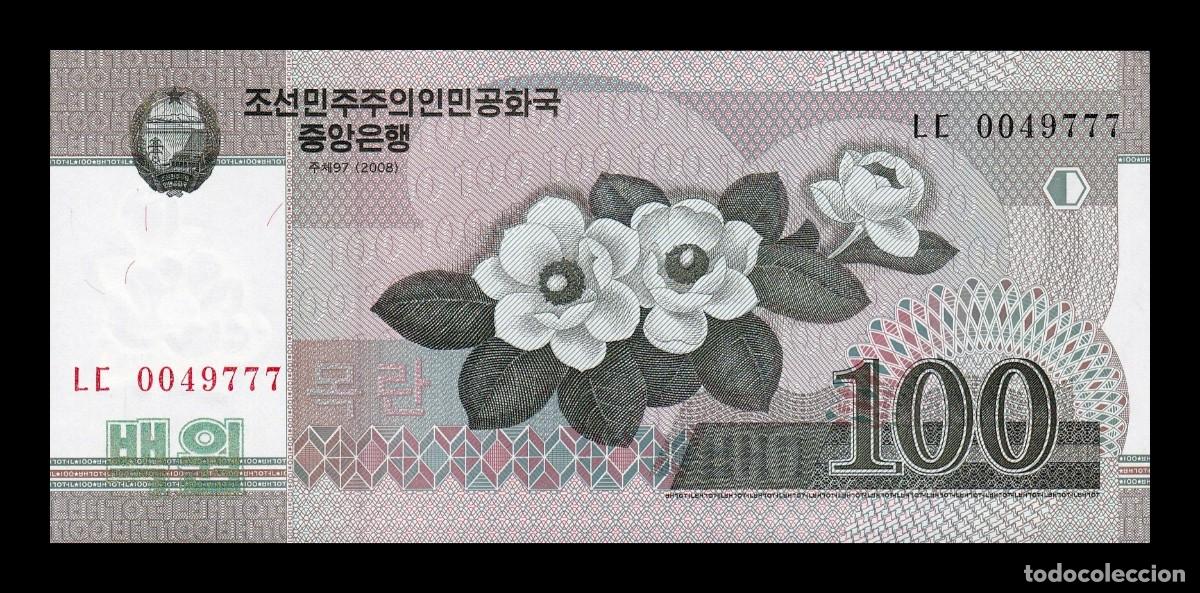 Billetes extranjeros: Corea del Norte 100 Won 2008 (2009) Pick 61 Sc Unc