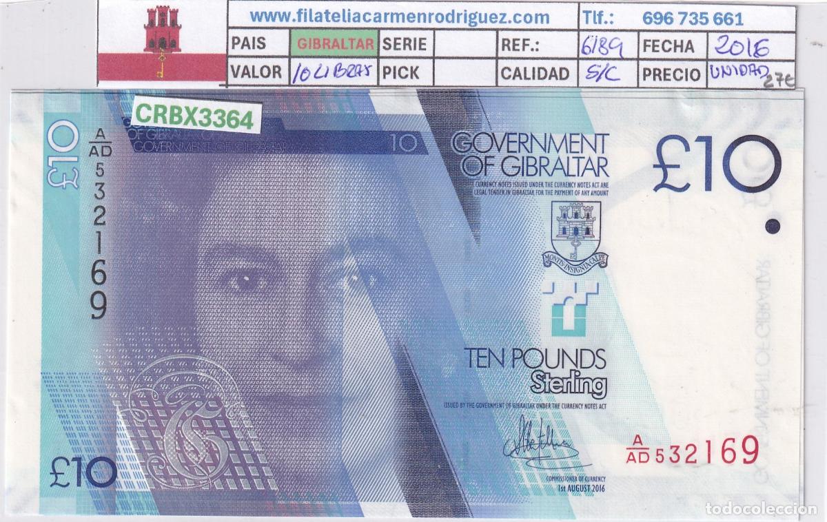 Billetes extranjeros: CRBX3364 BILLETE GIBRALTAR 10 LIBRAS 2016 SC
