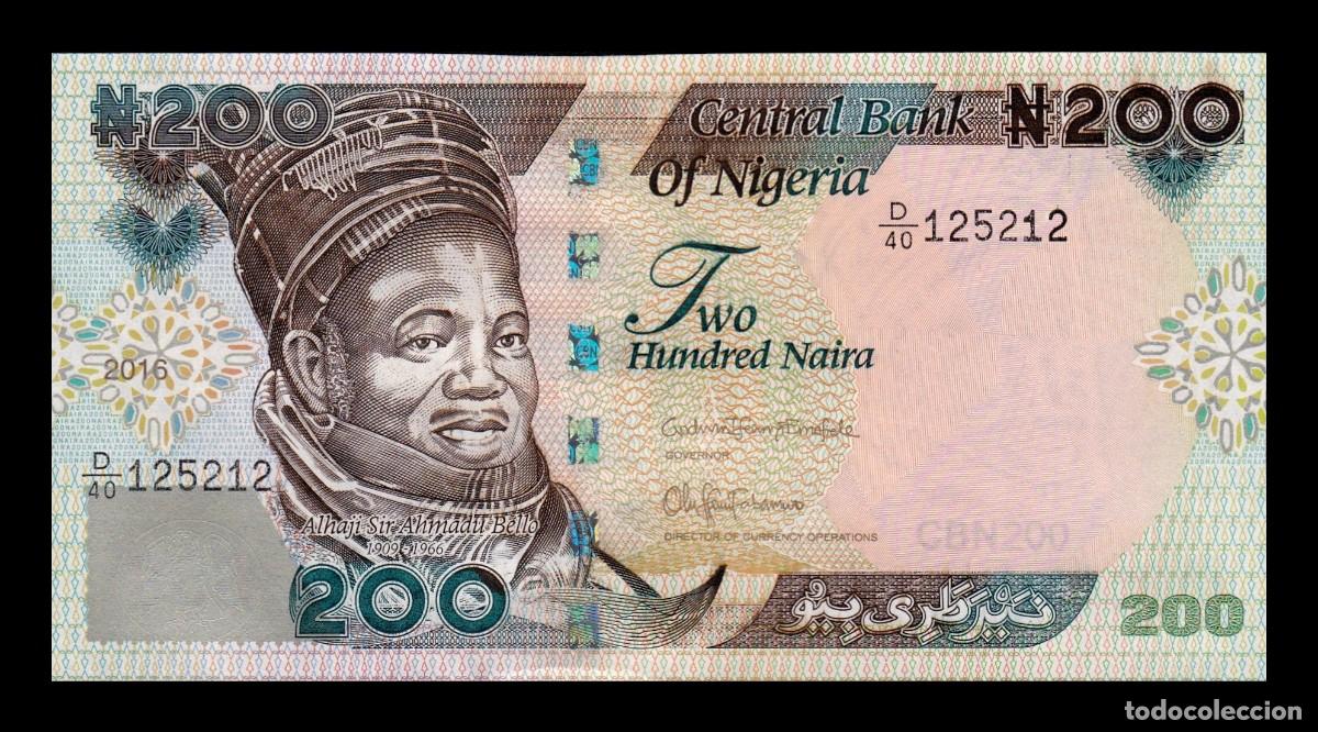 Billetes extranjeros: Nigeria 200 Naira Ahmadu Bello 2016 Pick 29p Sc Unc