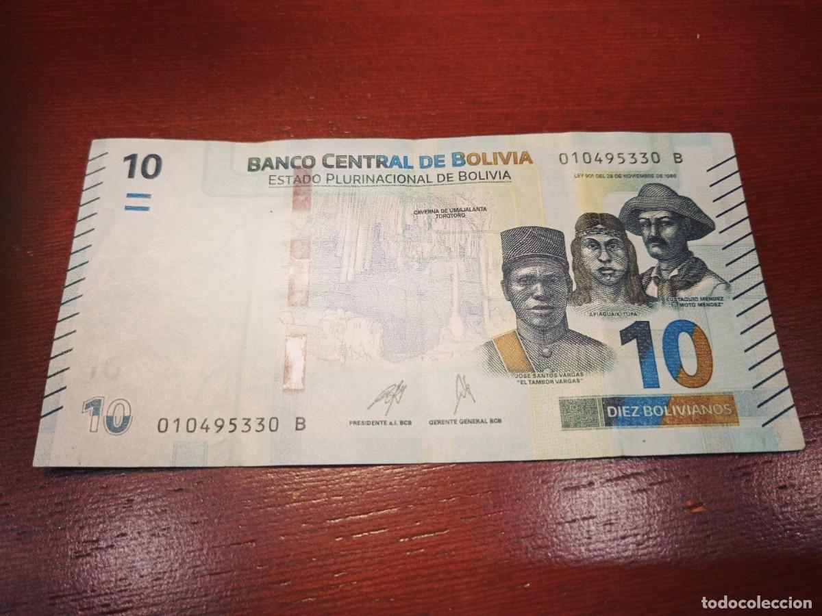 Billetes extranjeros: Billete 10 Bolivianos Banco Central Bolivia