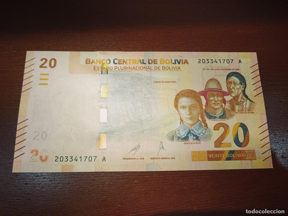 Billetes extranjeros: Billete 20 Bolivianos Banco Central de Bolivia