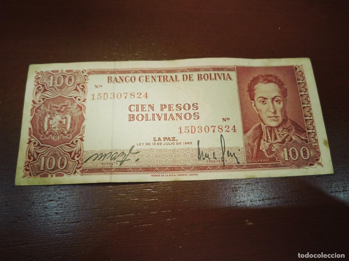 Billetes extranjeros: Billete 100 Bolivianos Banco Central de Bolivia