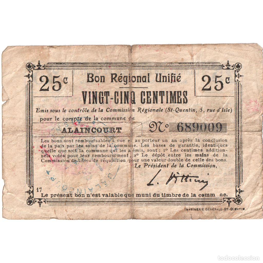 Billetes extranjeros: [#1185225] Francia, Alaincourt, 25 Centimes, RC+