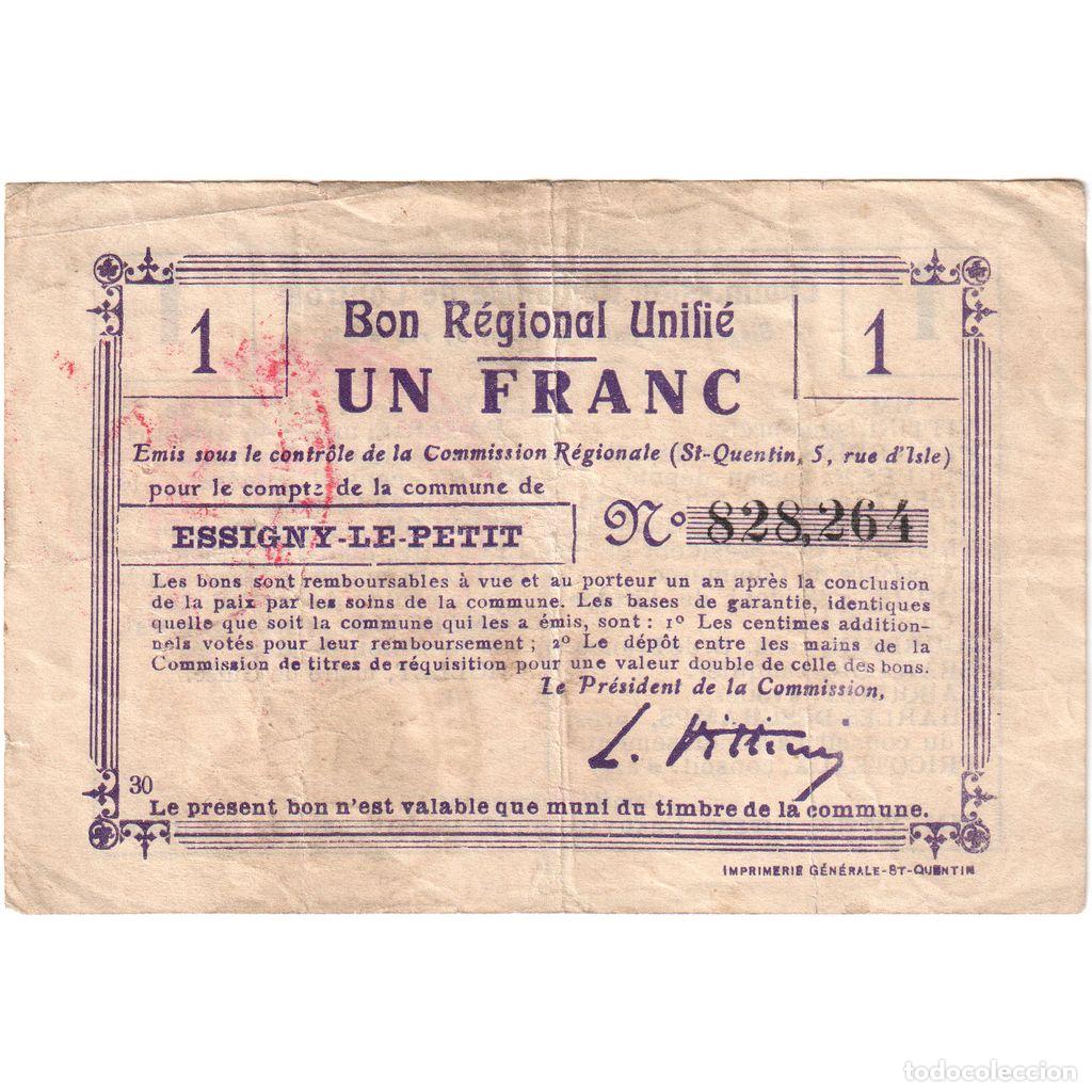 Billetes extranjeros: [#1185226] Francia, Essigny le petit, 1 Franc, 828264, BC+
