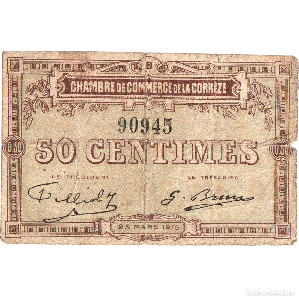 Billetes extranjeros: [#1185227] Francia, Tulle et Brive, 50 Centimes, 1915-03-25, 90945, BC