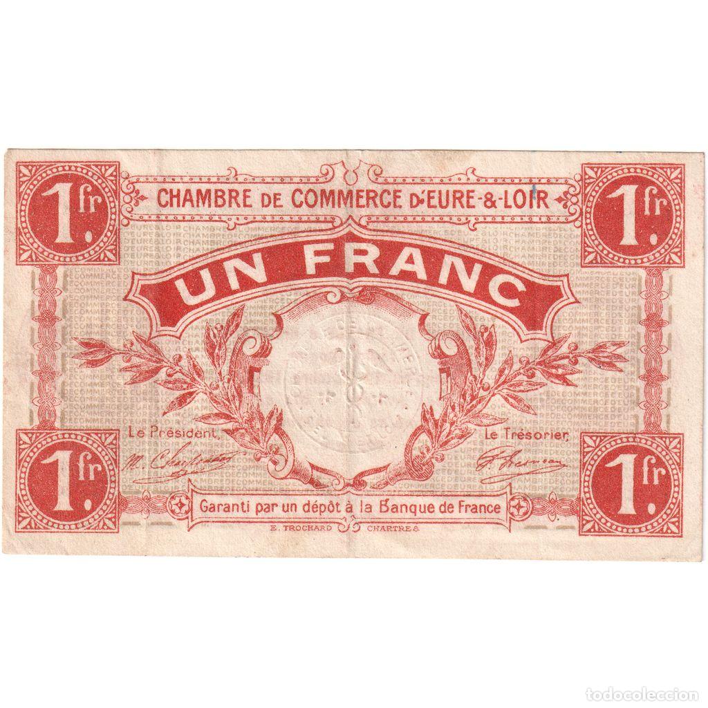 Billetes extranjeros: [#1185231] Francia, Chartres, 1 Franc, 1915-10-01, MBC