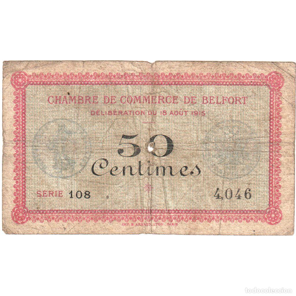 Billetes extranjeros: [#1185229] Francia, Belfort, 50 Centimes, 1915-08-18, S&eacute;rie 108, RC+