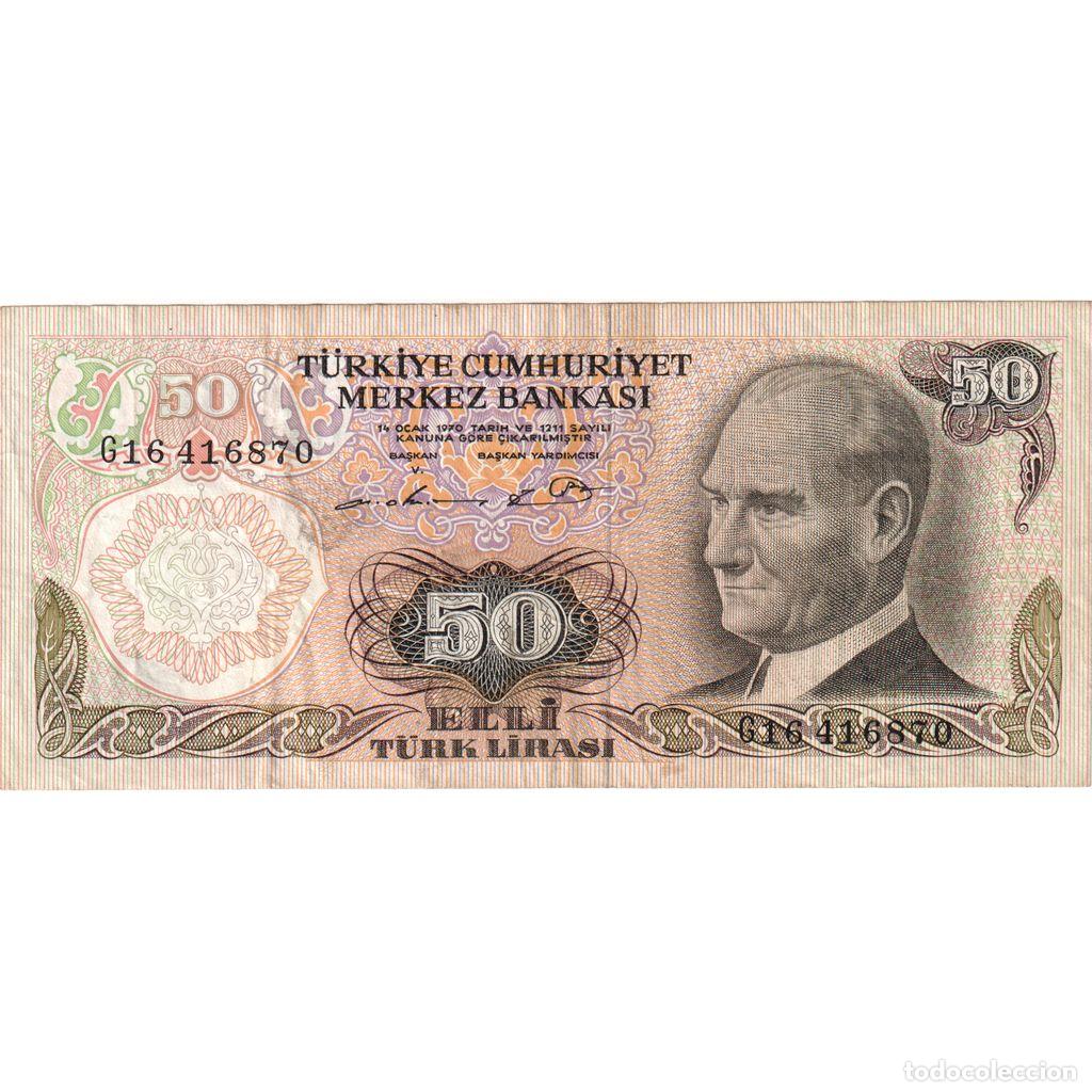 Billetes extranjeros: [#1185238] Turqu&iacute;a, 50 Lira, 1970-10-14, BC