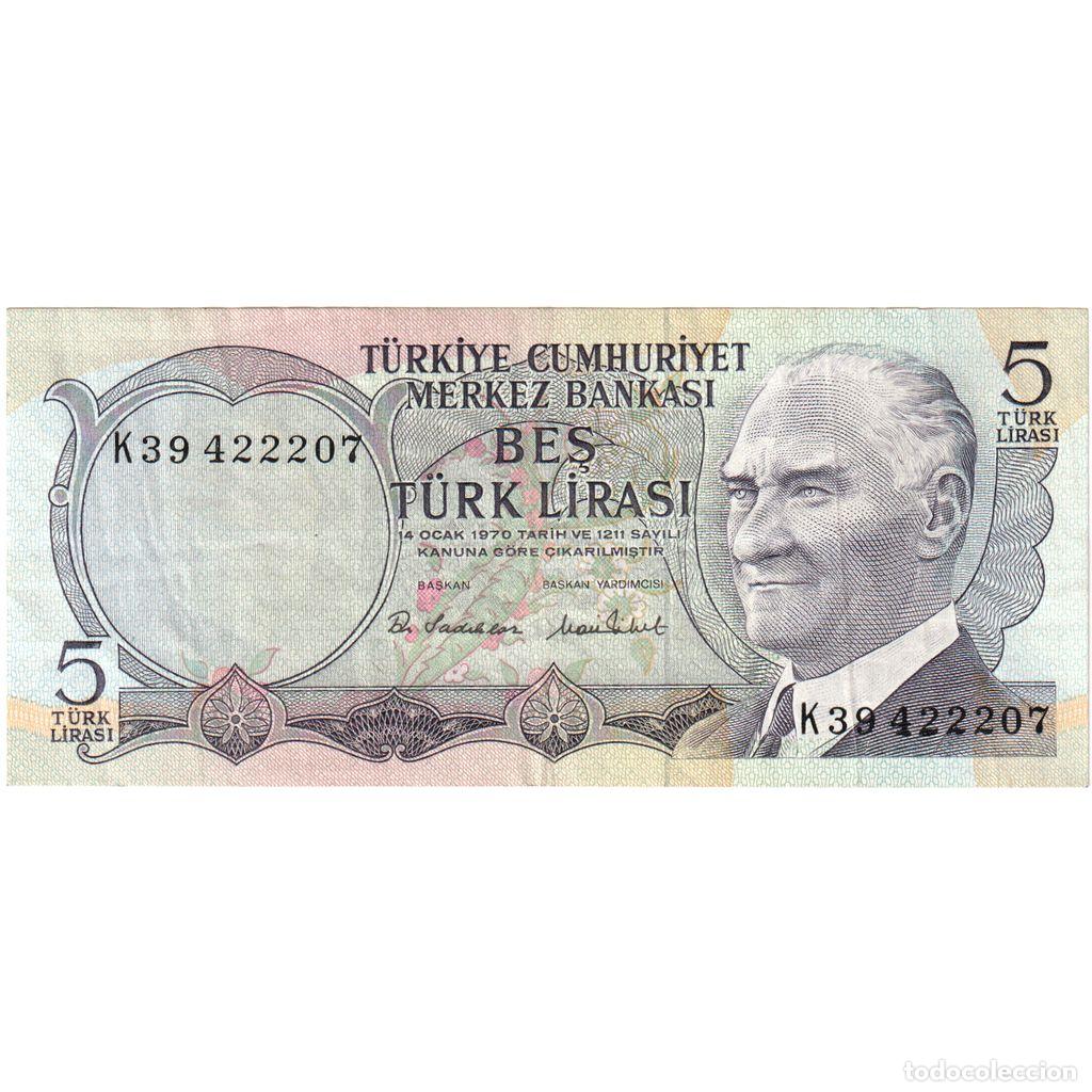 Billetes extranjeros: [#1185235] Turqu&iacute;a, 5 Lira, MBC