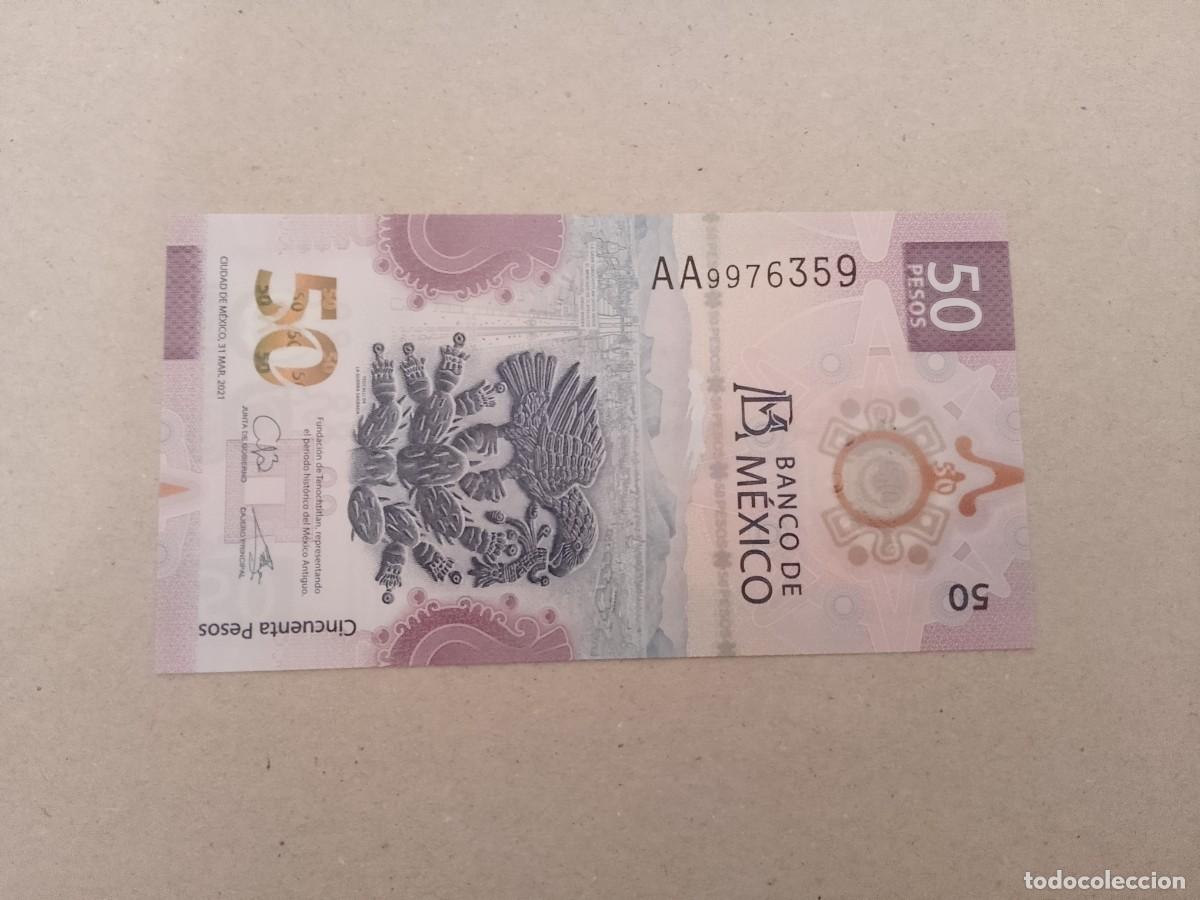 Billetes extranjeros: Billete M&eacute;xico, 50 pesos, serie AA, a&ntilde;o 2021, UNC