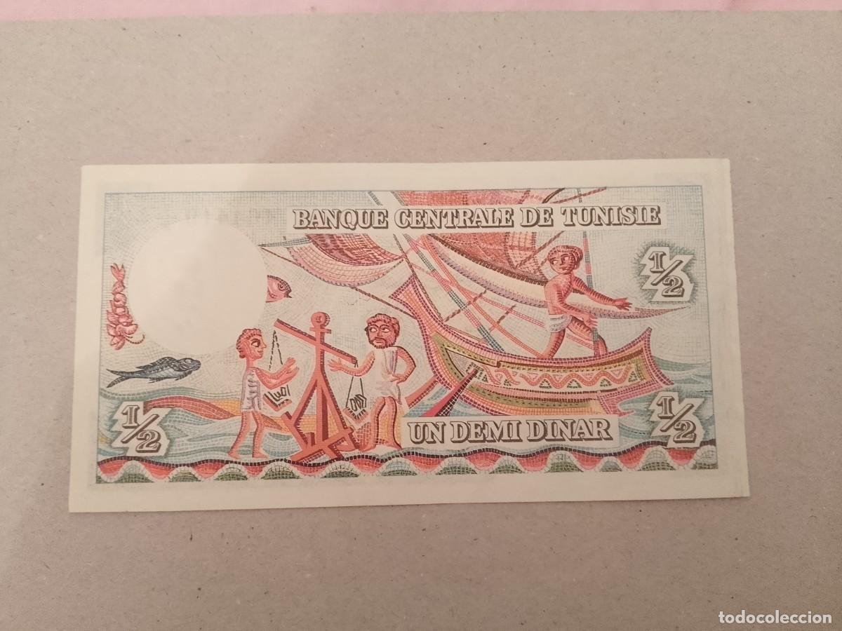 Billetes extranjeros: Billete Tunez, 1/2 dinar, serie A, a&ntilde;o 1965, xf+/aUNC