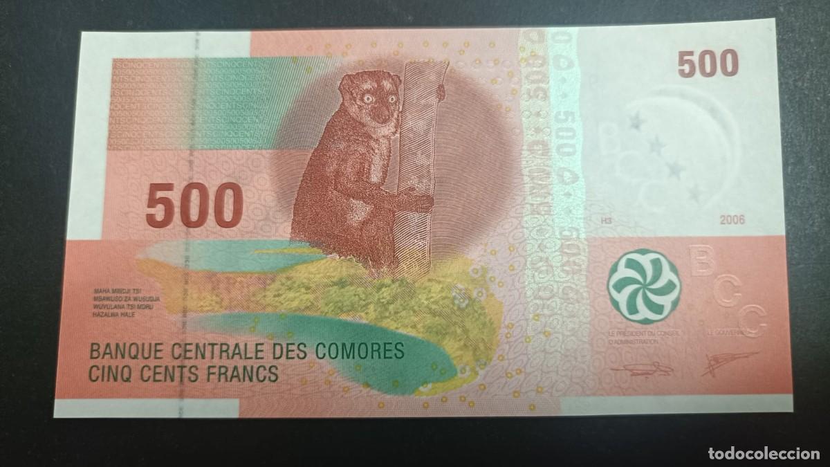 Billetes extranjeros: COMOROS(COMORES) 500 FRANCOS 2006 S/C P=15