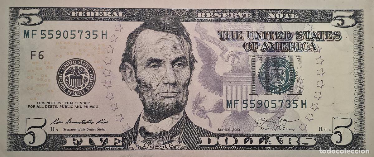 Billetes extranjeros: BILLETE ESTADOS UNIDOS 5 DOLARES SERIE 2013 EBC