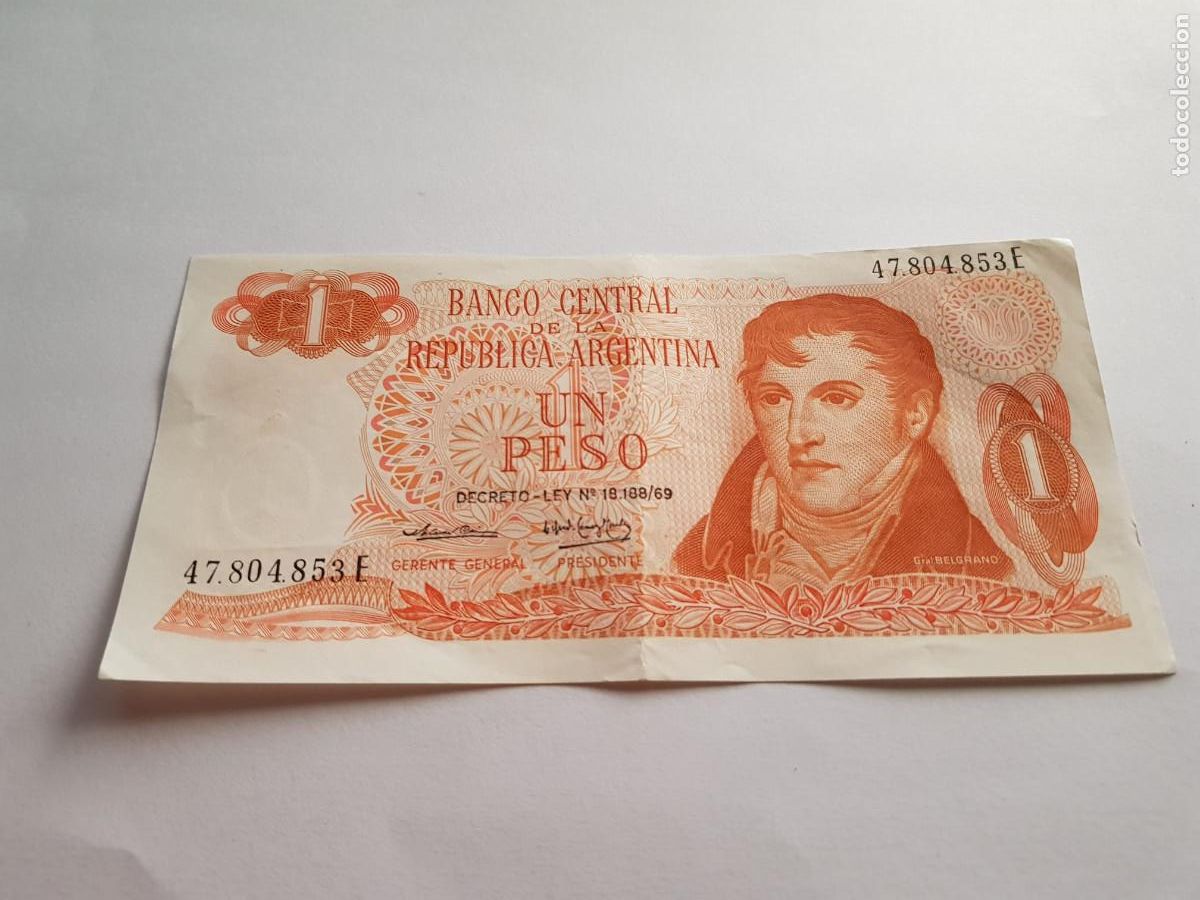 Billetes extranjeros: ARGENTINA-1 PESO-1970