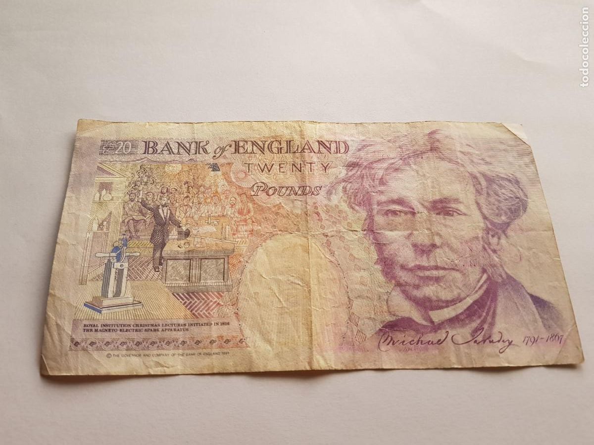 Billetes extranjeros: INGLATERRA- 20 LIBRAS-1991 - Foto 2