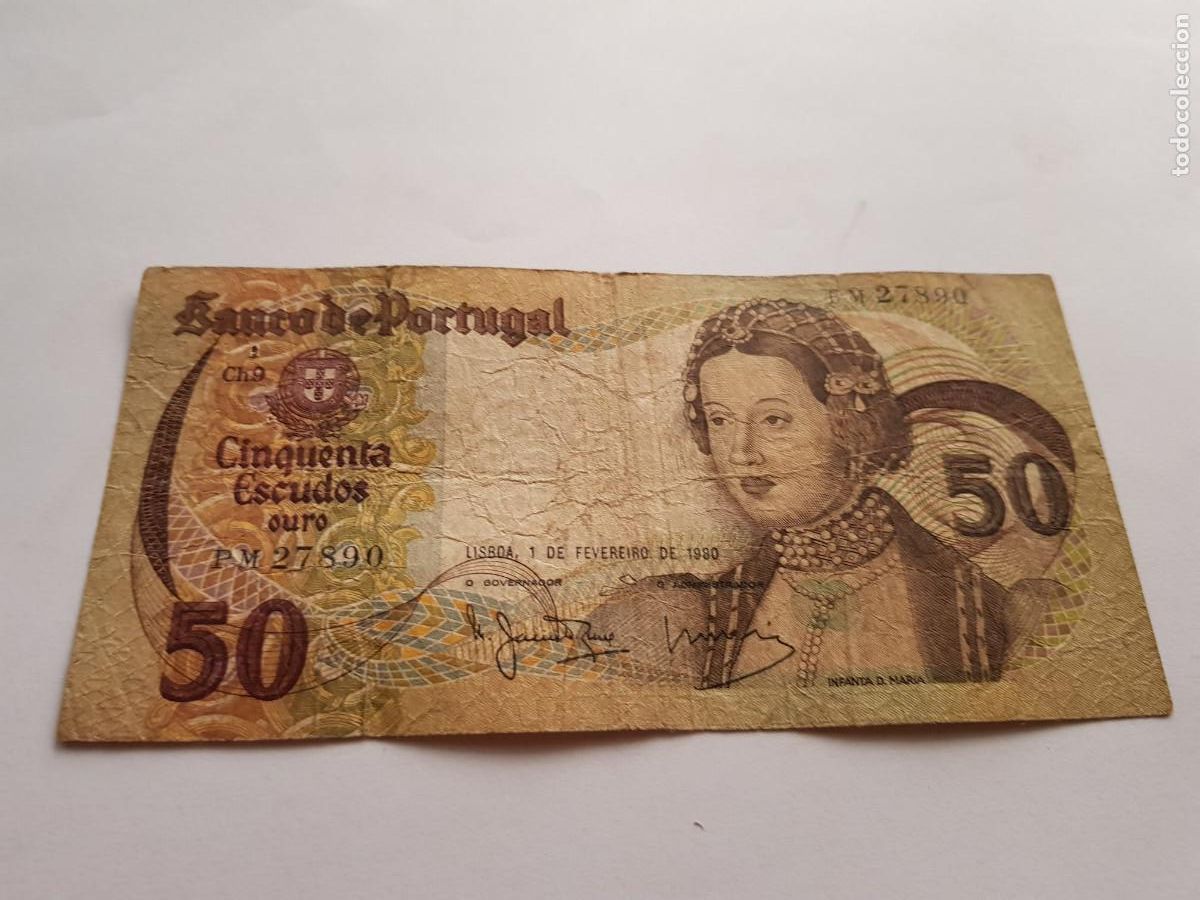 Billetes extranjeros: PORTUGAL 50 ESCUDOS-1980