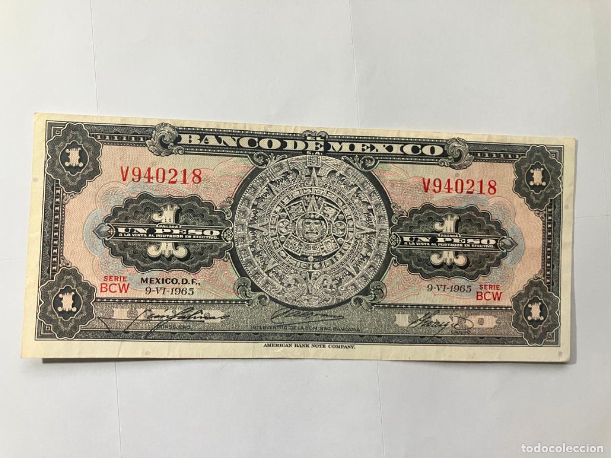Billetes extranjeros: Billete M&eacute;xico - 1 peso 1965