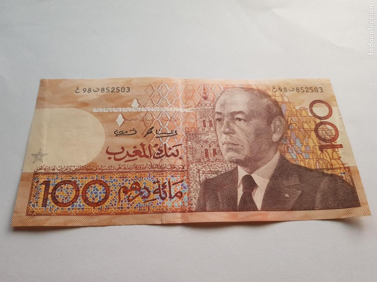 Billetes extranjeros: MARRUECOS- 100 DIRHAMS-1987