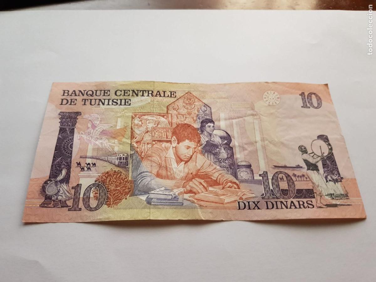 Billetes extranjeros: TUNEZ- 10 DINARS-1973 - Foto 2