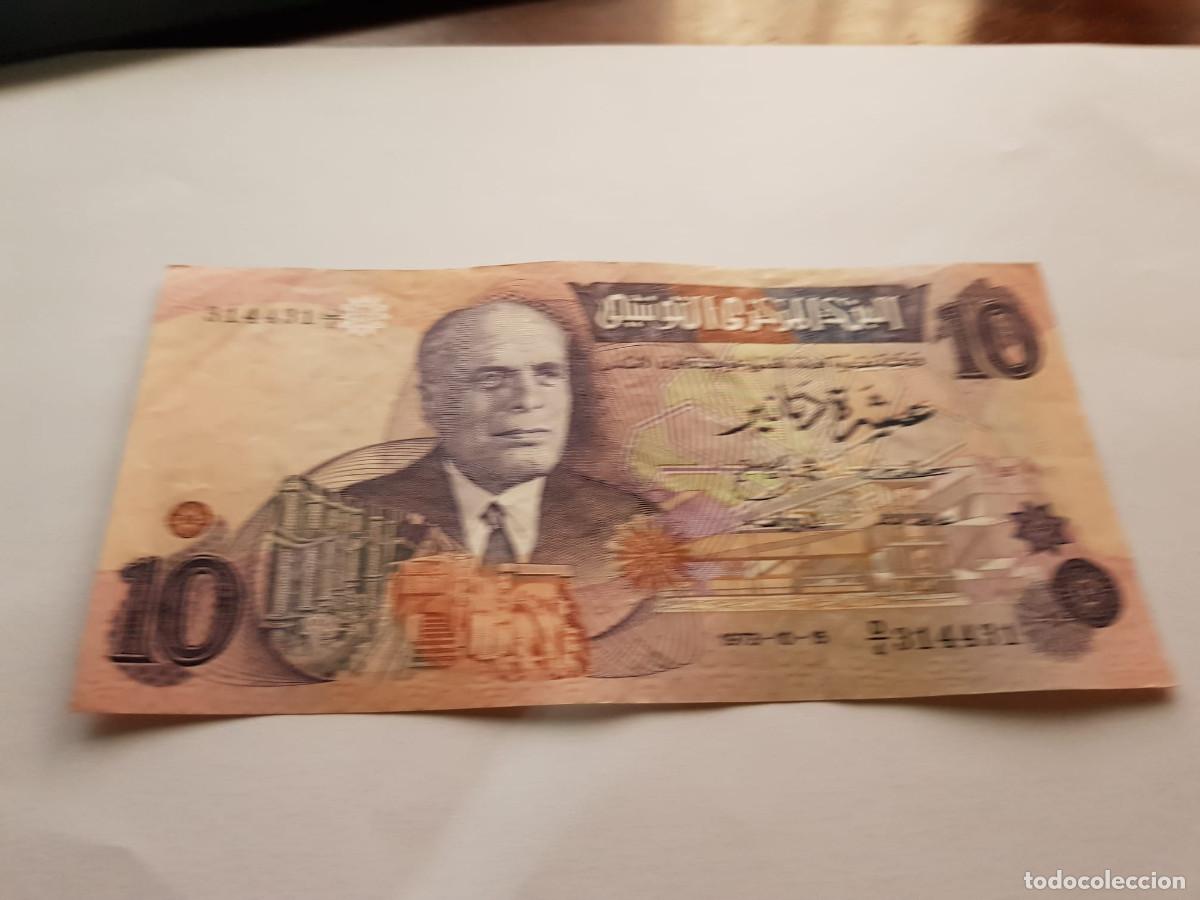 Billetes extranjeros: TUNEZ- 10 DINARS-1973